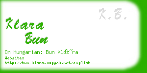 klara bun business card